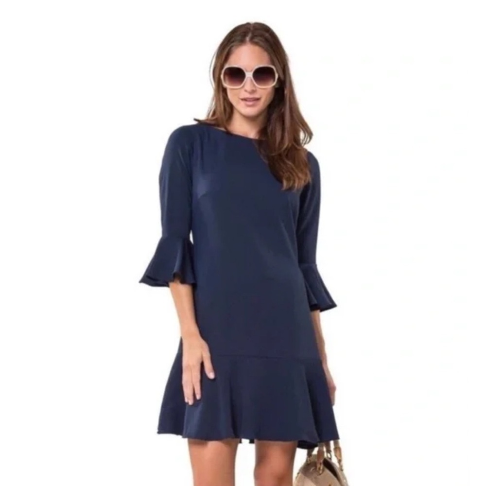 Sail To Sable Ruffle Mini Dress In Navy,‎ Size 8